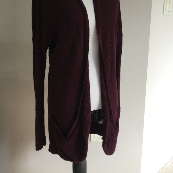 AE plum hooded tunic cardigan plum,  Medium American Eagle - Picture 2 of 4